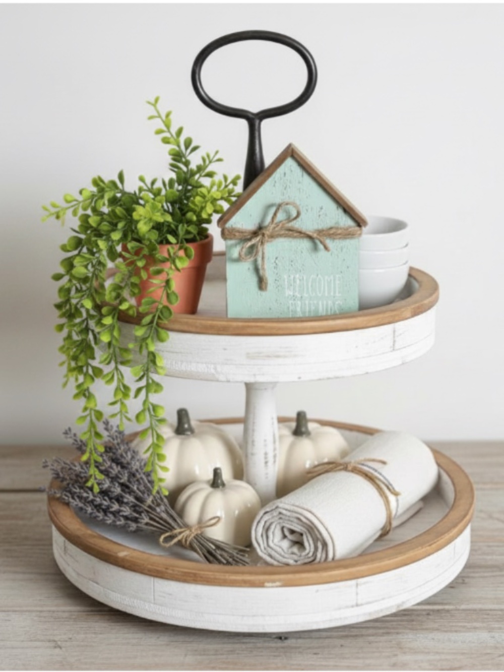 "Welcome Friends" Wood Block Shelf Sitter